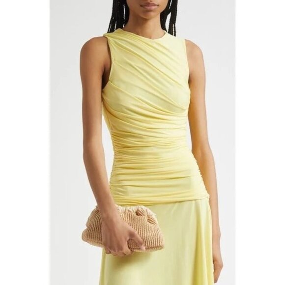 Mansur Gavriel Mini Cloud Clutch in Natural & Jasmine New Womens Crossbody Bag - Picture 11 of 14